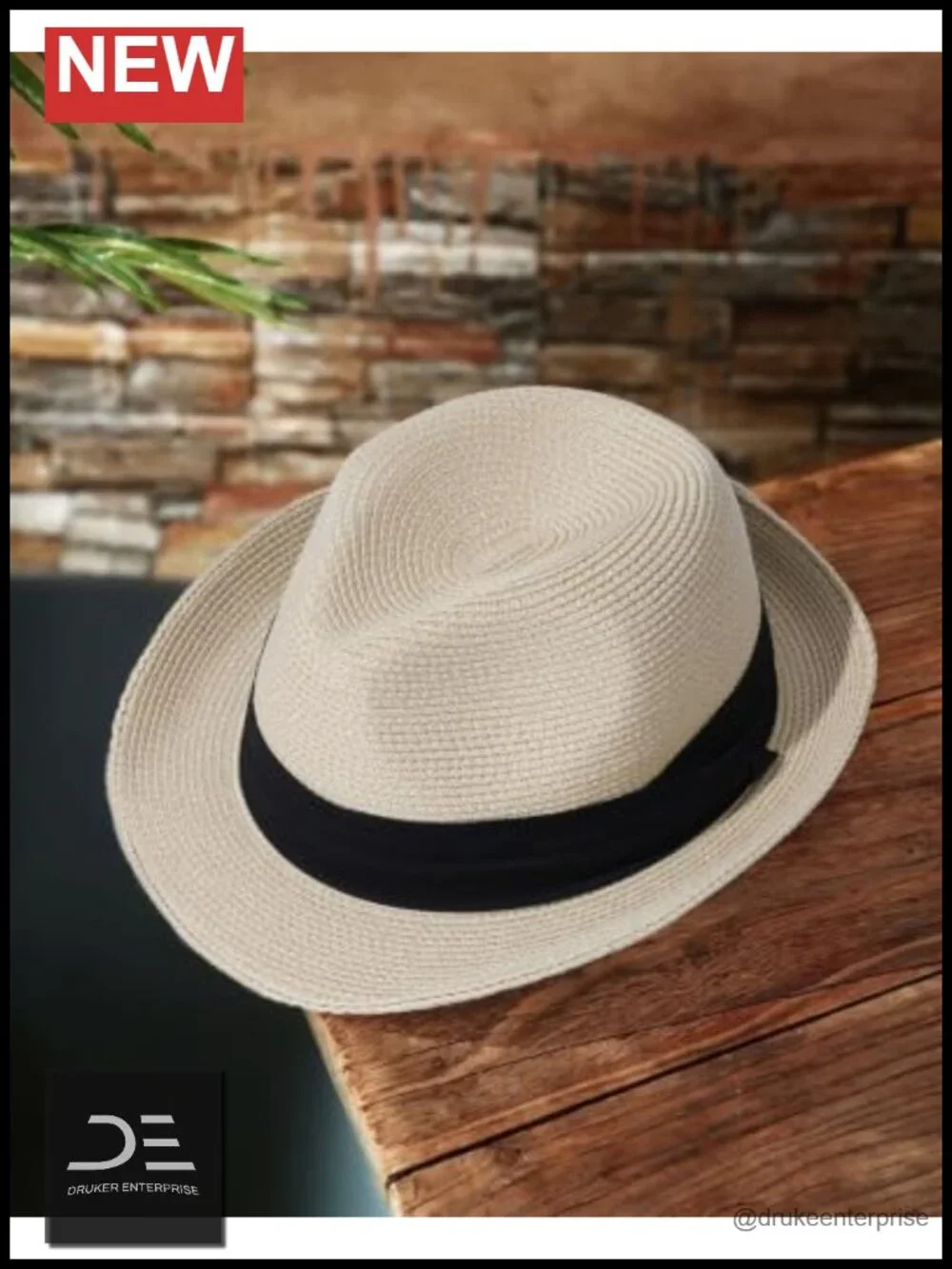 Ultra-Light Straw Fedora Sun Hat UPF 50+ Packable Short Brim Panama